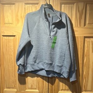 RBX Women's Light Blue 1/4 Zip-Up Sweater